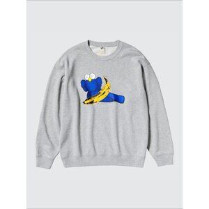 UNIQLO KAWS + Warhol Graphic Sweatshirt In Grey Unisex‎ Size XL